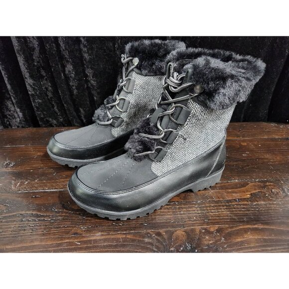NEW JBU Southgate Herringbone Boots in Black and Gray/Sz. 8M - Picture 1 of 8